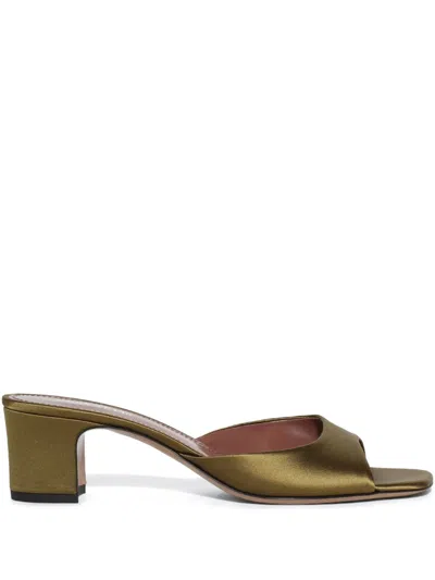 Paris Texas Green Lara Mule 50 Heeled Sandals In Oil