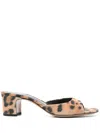 Paris Texas Leopard Print Lara Mule Sandal In Neutrals