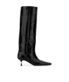 Paris Texas Bettina Croc-embossed Leather Boots In Black