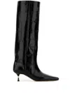 Paris Texas Bettina Croc-embossed Leather Boots In Black