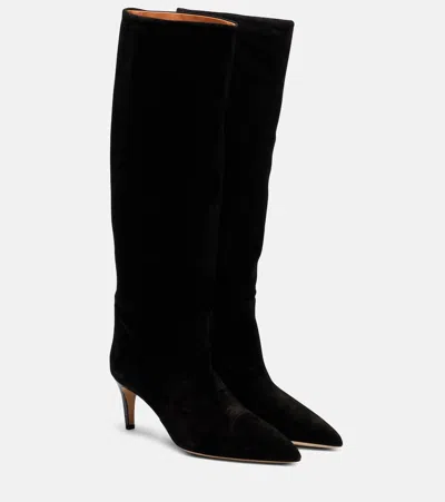 Paris Texas 60 Suede Knee-high Boots In Black