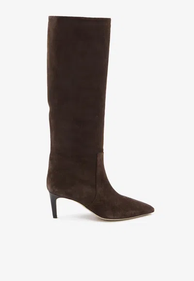 Paris Texas 60 Tube Suede Boots In Brown