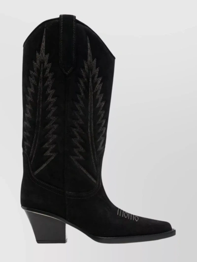 Paris Texas 60mm Heel Cuban Pointed Toe Boots
