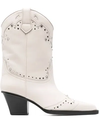 Paris Texas Janice Boot 60 Texan Boots In White Leather