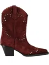 Paris Texas 60mm Janice Suede Studded Boots In Burgundy