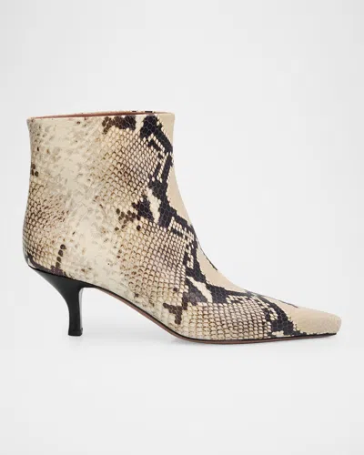 Paris Texas 60mm Rose Snake-printed Leather Ankle Boots In Animal Print
