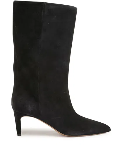 Paris Texas Stiletto Suede Knee Boots In Black