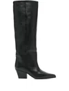 Paris Texas Jane Knee-high Leather Texan Heel Boots In Nude