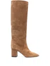 Paris Texas 70mm Calf Suede Block-heel Boots In Neutral