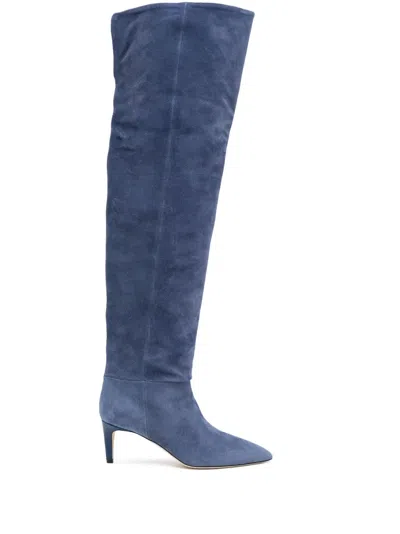 Paris Texas 70mm Knee-high Suede Boots In Blue