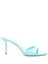 Paris Texas Mules In Turquoise Leather In Blue