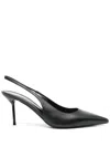 Paris Texas Nappa Pointed Toe Slingback Heel In Black
