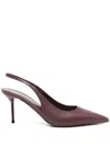 Paris Texas Pointed Toe Patent Slingback Heels With 70 Mm Stiletto In Burgundy