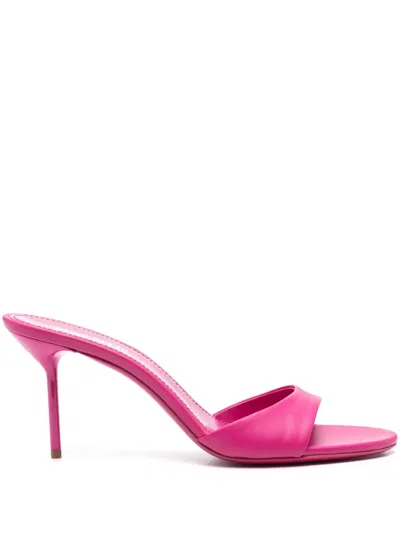 Paris Texas 70mm Lidia Leather Mules In Dark Pink
