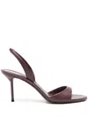 Paris Texas Slingback Sandals In Rouge Noir Leather In Burgundy