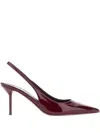 Paris Texas Pointed Toe Patent Slingback Heels With 70 Mm Stiletto In Burgundy