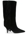 Paris Texas Boots In Off-black Suede Leather In Black