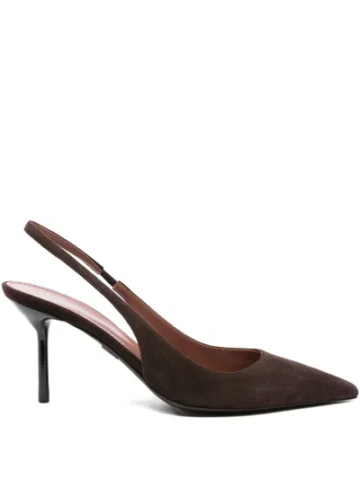 Paris Texas 75mm Slingback Pointed-toe Sandals In Brown
