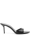Paris Texas Lidia Patent Stiletto Mule Sandals In Black