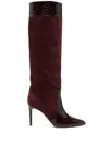 Paris Texas 105 Stiletto Boot In Burgundy Patent Leather In Red