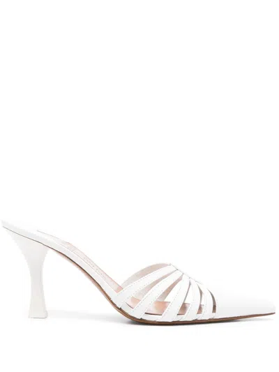 Paris Texas Nadia 85 Cutout Leather Mules In White