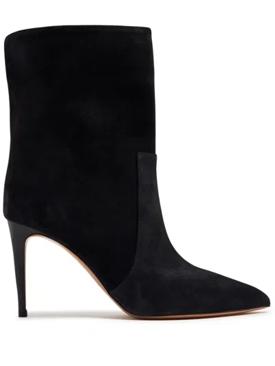 Paris Texas 85mm Pointed-toe Suede Boots In Black