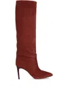 Paris Texas 85mm Stiletto Suede Knee-high Boots In Red