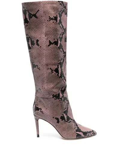 Paris Texas 90mm Crocodile-embossed Boots In Purple