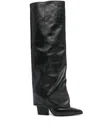 Paris Texas Jane Fold Over Boot In Black