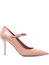 Paris Texas 90mm Lidia Patent Leather Ankle-strap Pumps In Pink