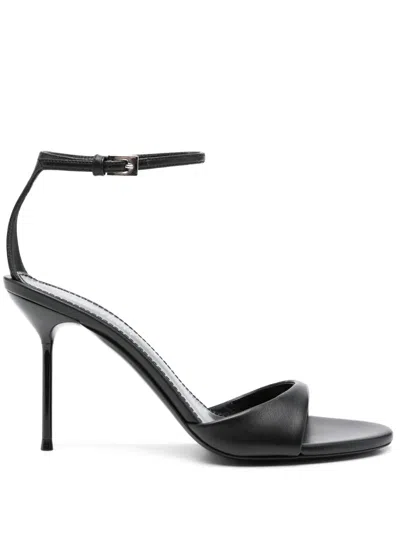 Paris Texas 90mm Lidia Leather Ankle Strap Sandals In Black