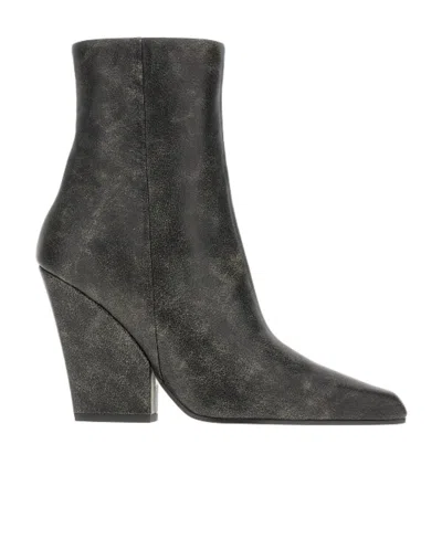Paris Texas 90mm Pointed-toe Leather Ankle Boots In Black