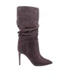 Paris Texas Slouchy 85 Grey Suede Boots In Black