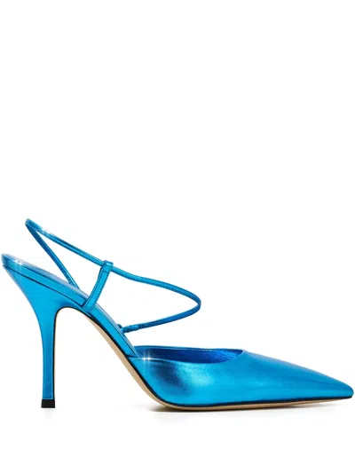 Paris Texas 95mm Anita Pointed Leather Pumps In Blue