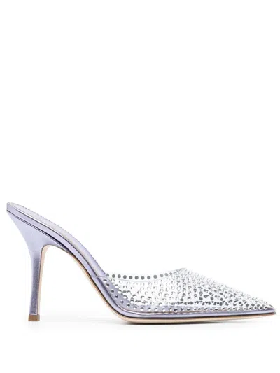 Paris Texas Hollywood 95mm Crystal-embellished Pumps In Purple
