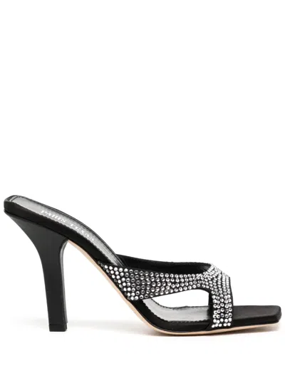 Paris Texas Kate 95mm Crystal-embellished Mules In Black