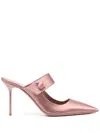 Paris Texas 95mm Satin Mules In Pink