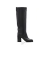 Paris Texas 100mm Anja Croco Print Leather Tall Boot In Black