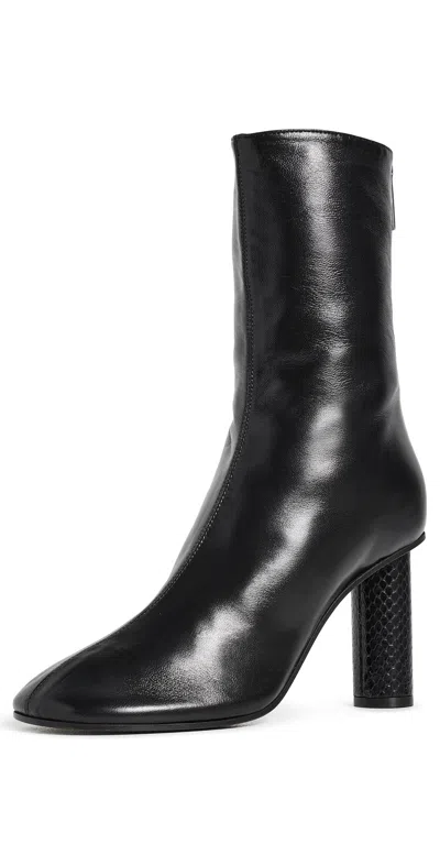 Paris Texas Alice Leather Ankle Boots Pointed Toe In Black