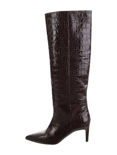 Pre-owned Paris Texas Alligator Boots In Brown