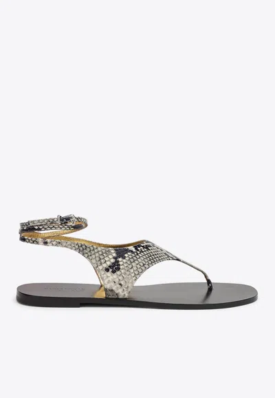 PARIS TEXAS AMALFI ELAPHE LEATHER THONG SANDALS