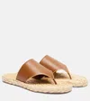 Shop Paris Texas Amalfi Leather-trimmed Espadrille Slides