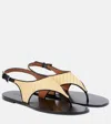 Paris Texas Amalfi Raffia Thong Slingback Sandals In Beige