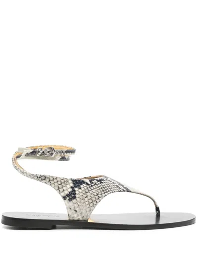 Paris Texas Amalfi Snakeskin-effect Sandals In Black