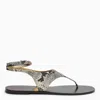 Paris Texas Amalfi Elaphe Leather Thong Sandals In Black