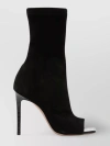 Paris Texas Black Amanda Calf Suede Stretch Ankle Boots