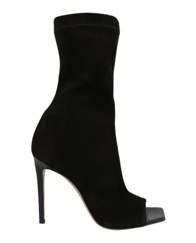 Paris Texas Amanda Suede Booties In Black