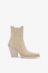 Paris Texas Angora Calf Suede Ankle Boots In White