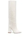 Paris Texas Anja Croc-effect Leather Knee-high Boots In Neutrals