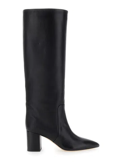Paris Texas 'anja' Black High Boots With Block Heel In Leather Woman